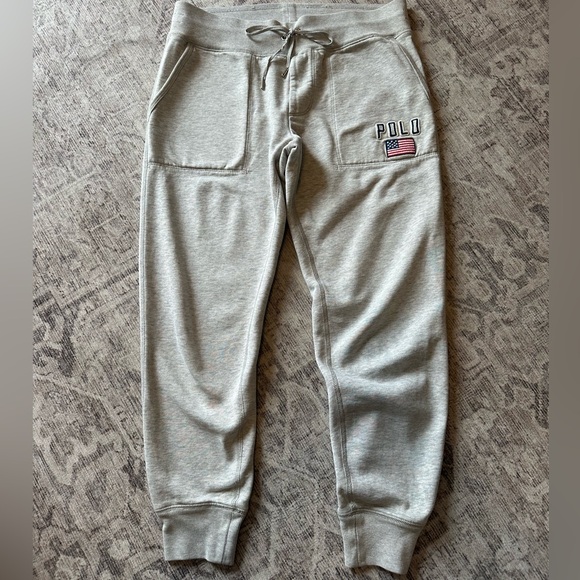 Ralph Lauren Pants - Vintage Ralph Lauren Light Gray Polo Joggers